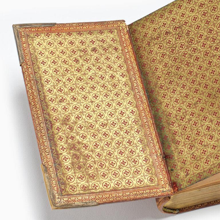 Antique French Leather Prayer Book, Latin Cross Motif