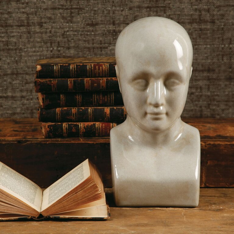 Phrenology Head Ceramic White Large