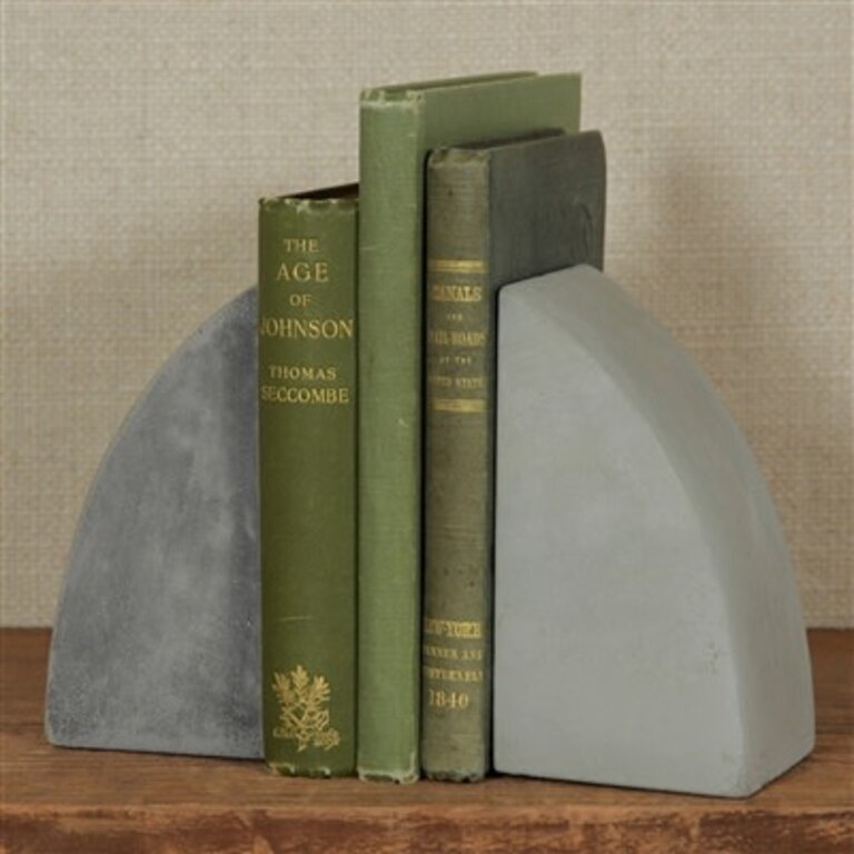 Geometric Cement Bookend-Cubeoctahedron, set of 2