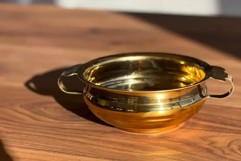 Brass Colored Handi Serving Bowl