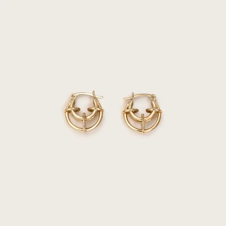 Selina King Earring- Emilia Hoops Mini 14K Yellow Gold