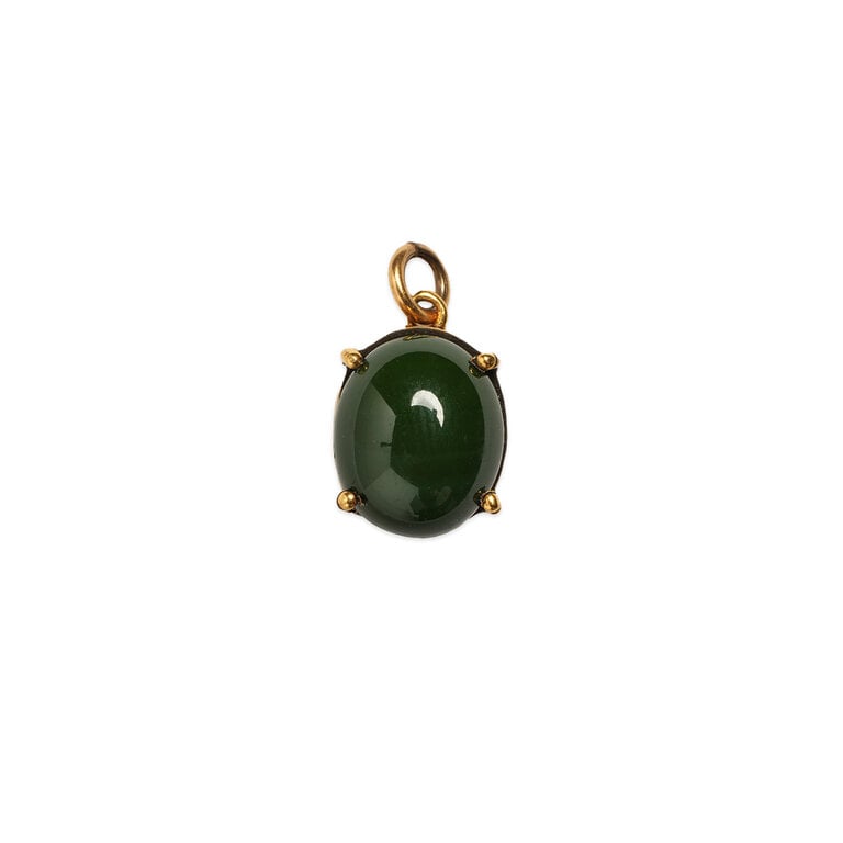 Fallen Aristocrat Moss Green Stone Charm