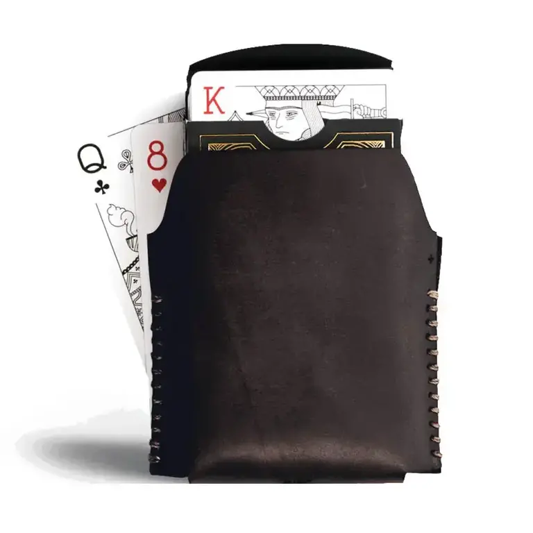 Carbon Single Leather Case Black Playing Cards