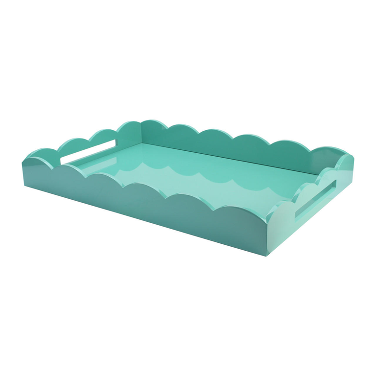 Turquoise 17x13 Scalloped Tray