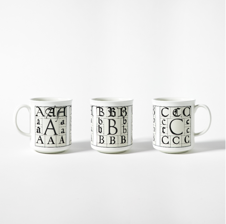 Calligraphy Alphabet ABC Mug