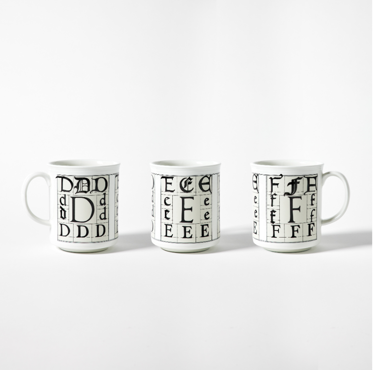 Calligraphy Alphabet DEF Mug