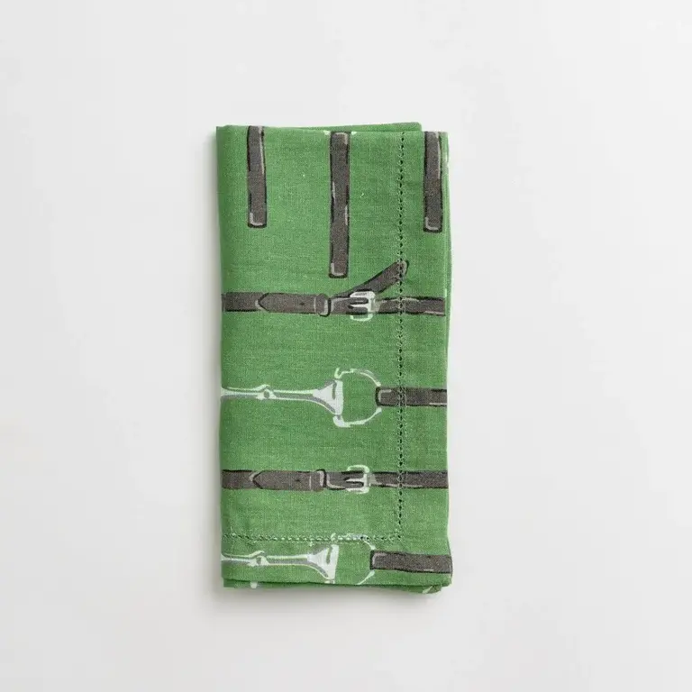 Green Linen Snaffle & Buckle Napkin