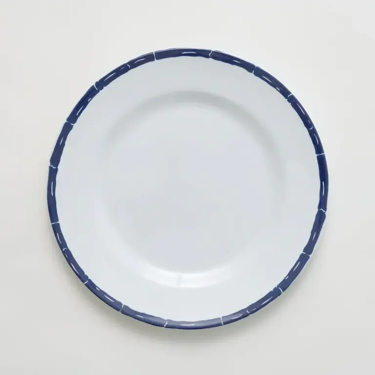 Navy Bamboo Melamine Dinner Plate