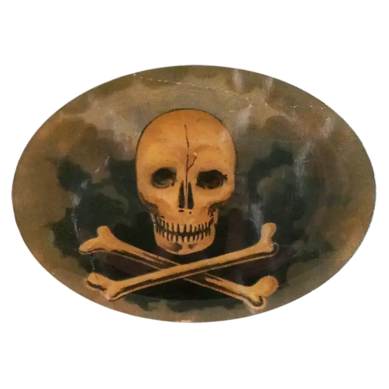 Painted Skull & Crossbones 10 x 14" Oval