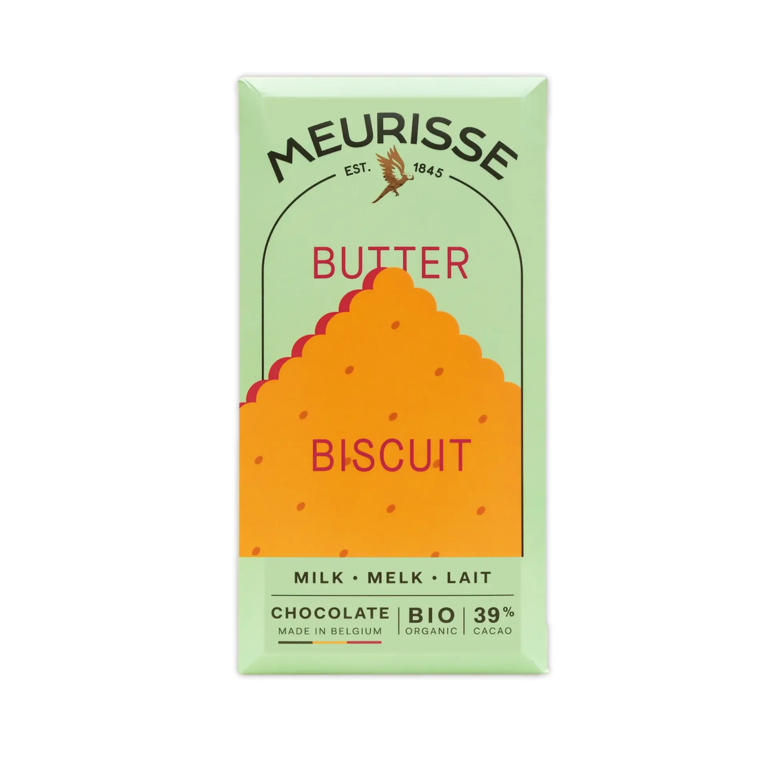 Meurisse Butter Biscuit 39% Milk Chocolate Bar