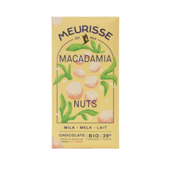 Meurisse Macadamia Nut & 39% Milk Chocolate Bar