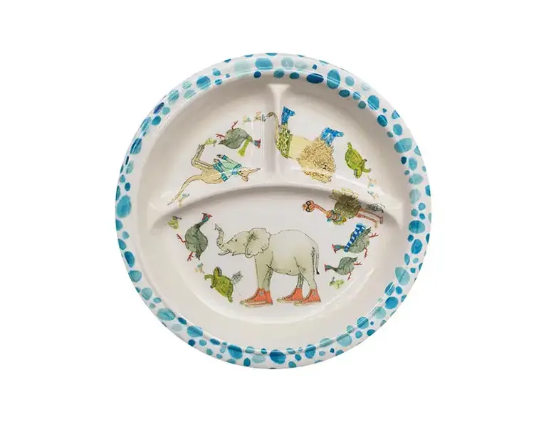 Blue Animals Divided Baby Plate