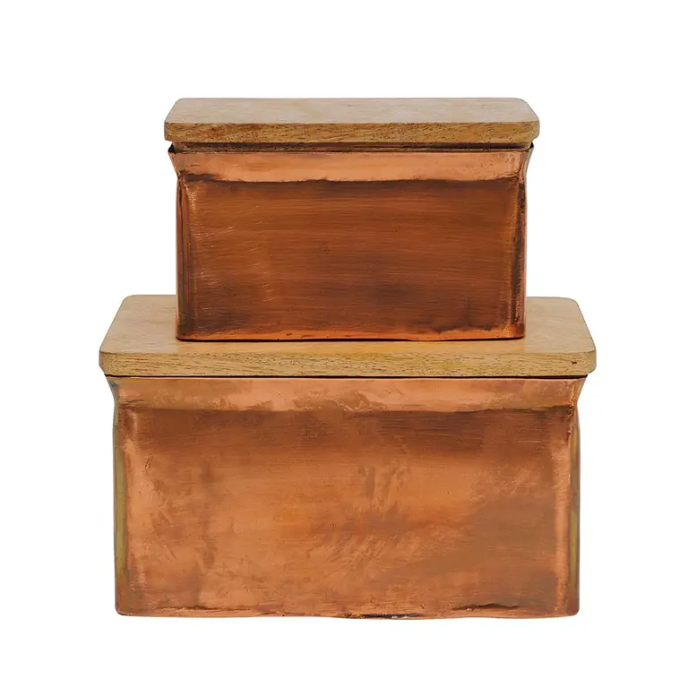 Metal Box With Wood Lid