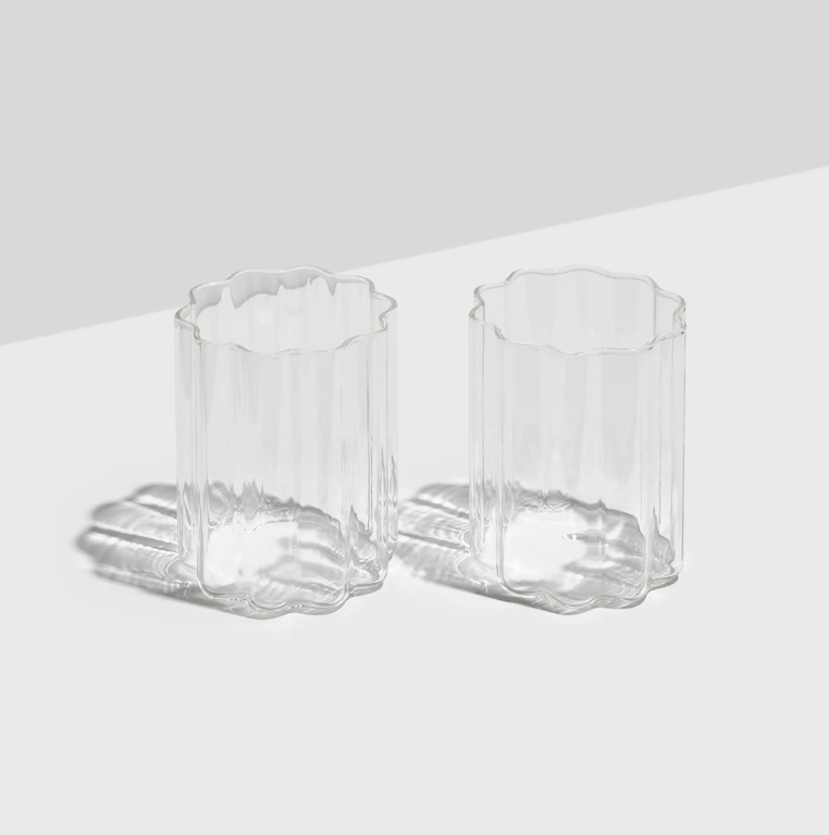 Clear Tumbler Waves Glass