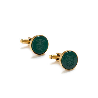 Fallen Aristocrat Intaglio Crest Cufflinks, Green