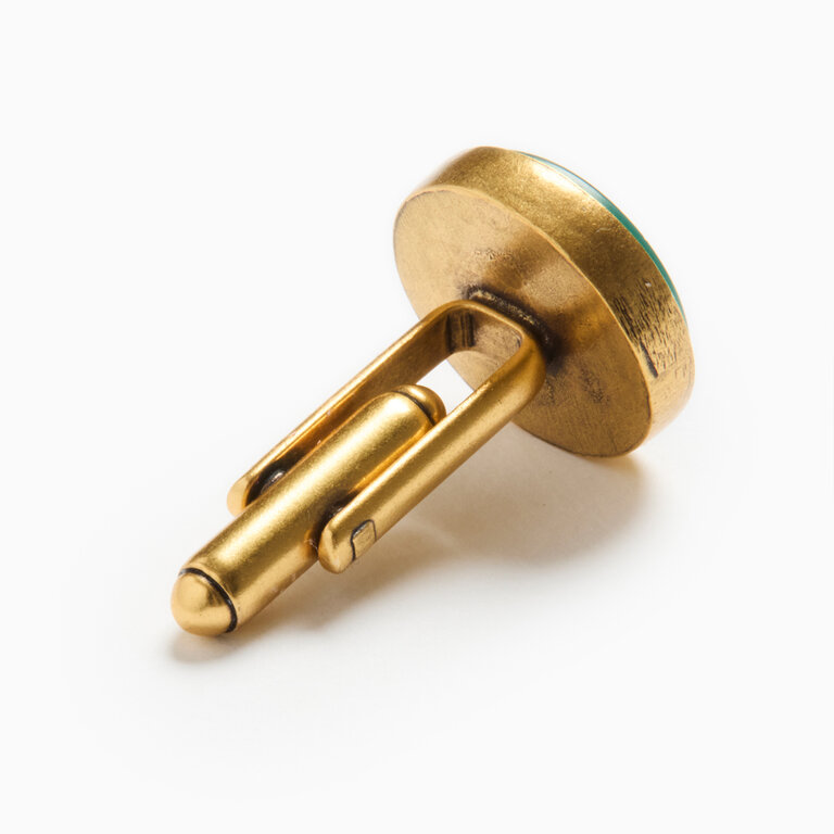 Fallen Aristocrat Intaglio Crest Cufflinks, Green