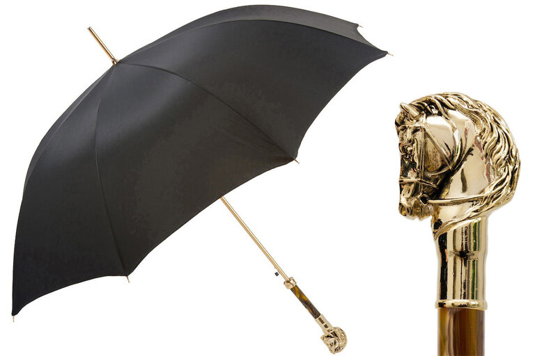 Golden Horse Umbrella with Black Top