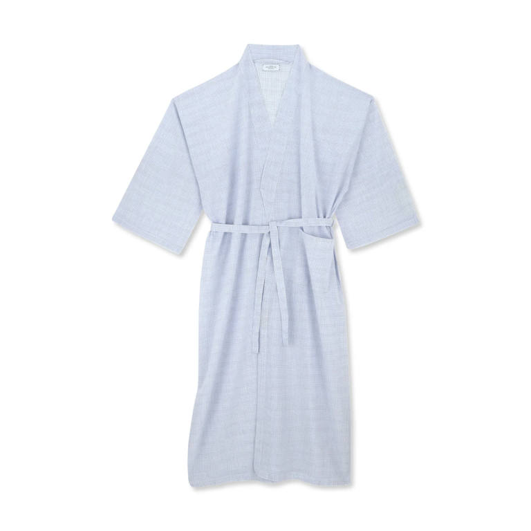 Paul Blue Check Cotton Kimono