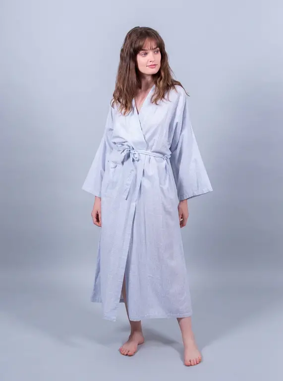 Paul Blue Check Cotton Kimono