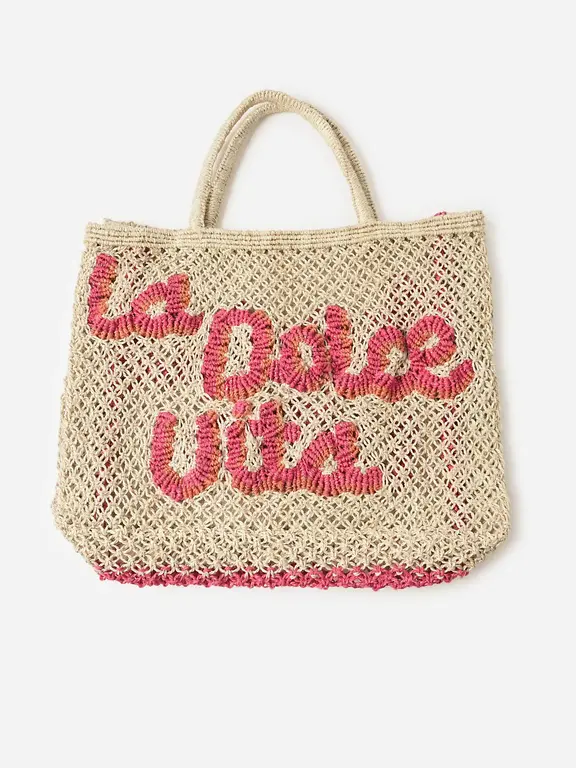 La Dolce Vita Natural w/ Berry Letters Bag