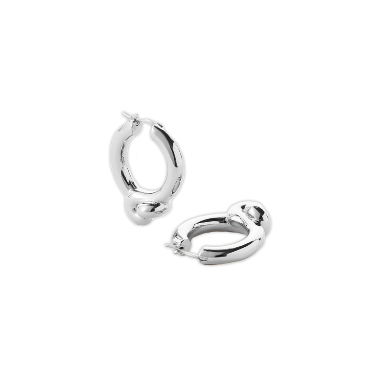 Maeve Hoops Silver Earrings