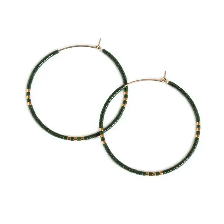 Zoe Hoops Olive LG Earrings