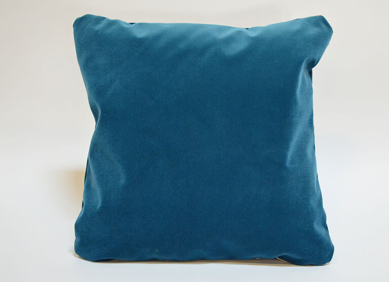 Cyan velvet pillow 20x20