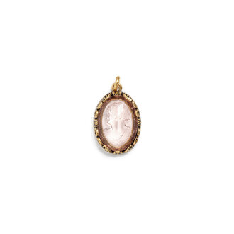 Fallen Aristocrat Rose Cameo Glass Charm
