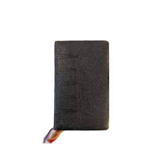 Antique Black Leather Missel, With Colorful Ribbon