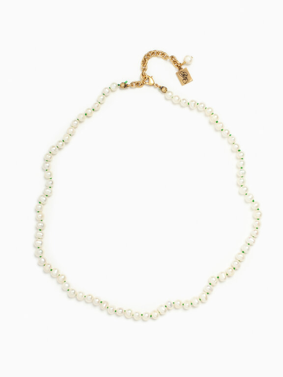 Fallen Aristocrat Freshwater Pearl Necklace, Green