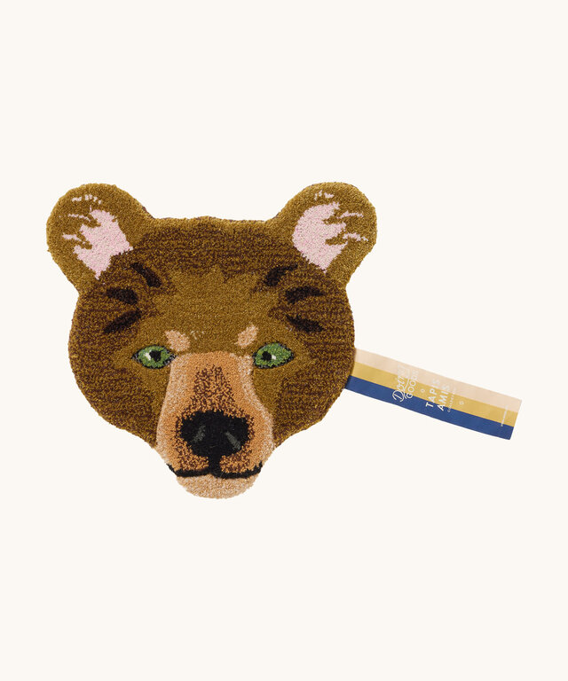 Archie Check Bear Head Rug