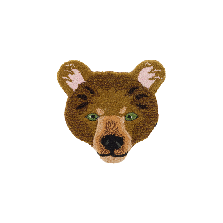 Archie Check Bear Head Rug