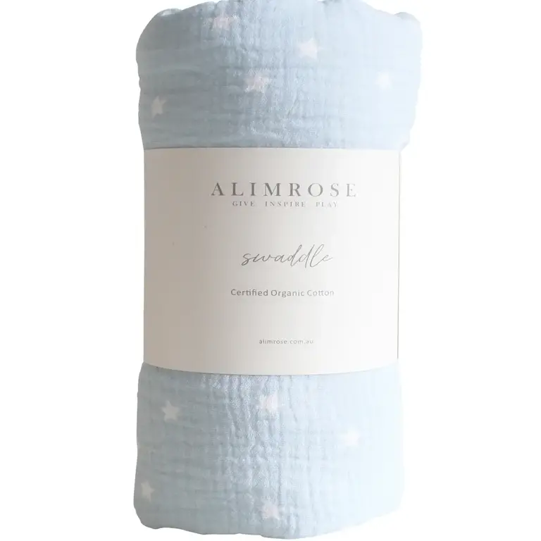 Muslin Starry Night Baby Blue Swaddle