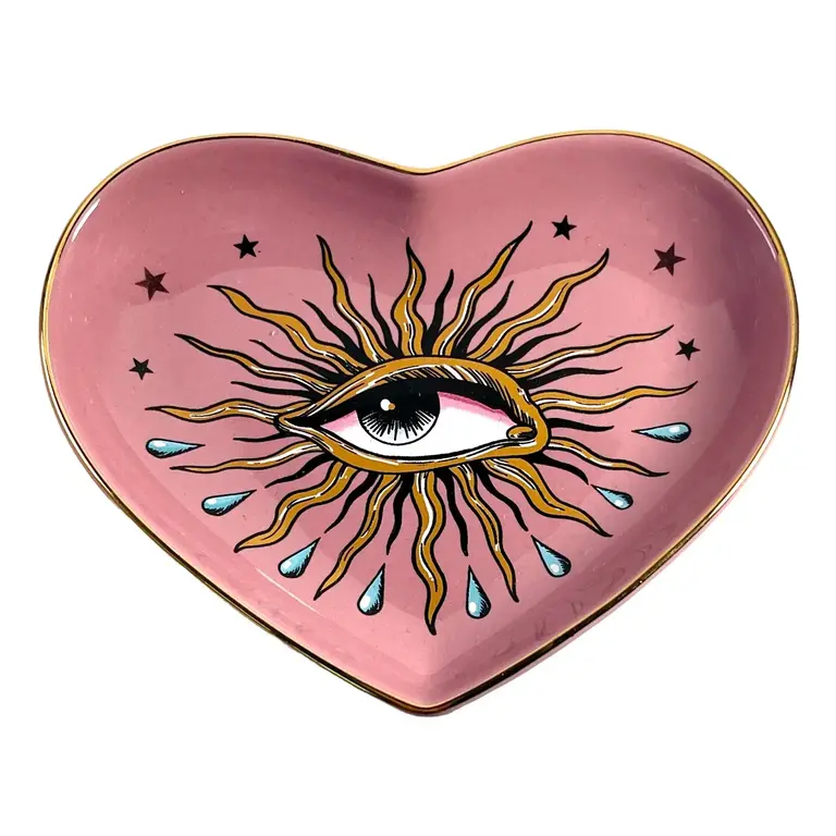 Pop Art Eye Pink Heart Dish