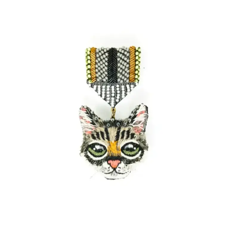 Cat Honor Medal Brooch