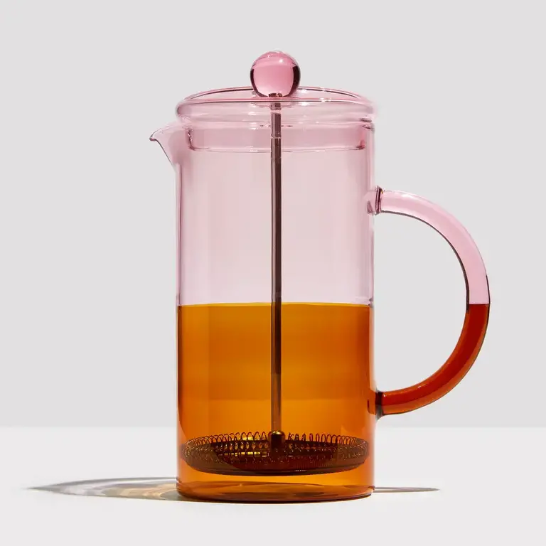 Two Tone Pink & Amber Coffee French Press