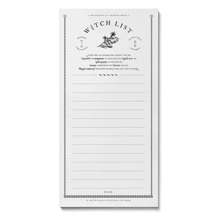 Witch List Notepad