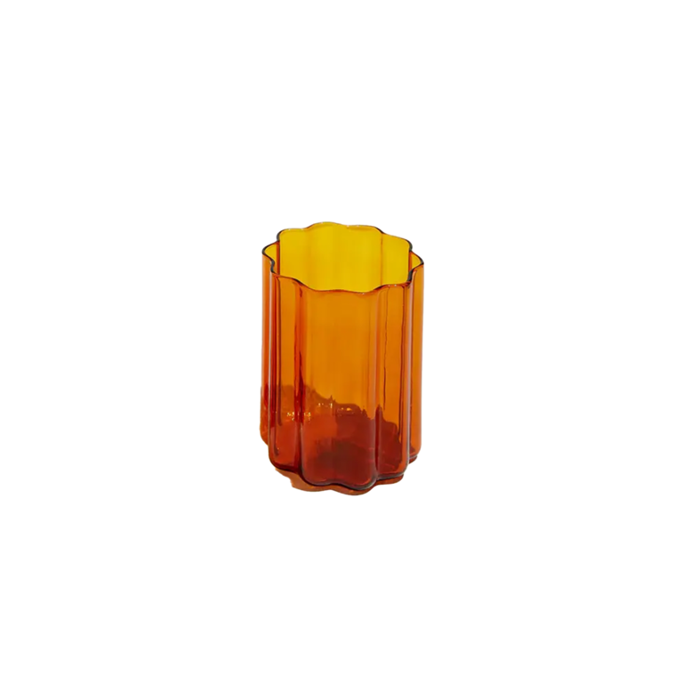 Amber Tumbler Waves Glass