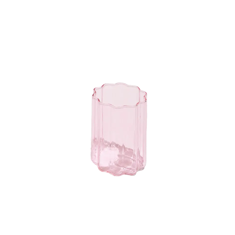 Pink Tumbler Waves Glass