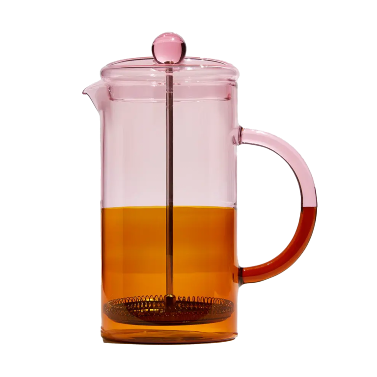 Two Tone Pink & Amber Coffee French Press