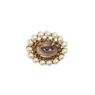 Fallen Aristocrat Pearl Lover’s Eye Brooch, Black Iris Fallen Aristocrat Pearl Lover’s Eye Brooch, Black Iris