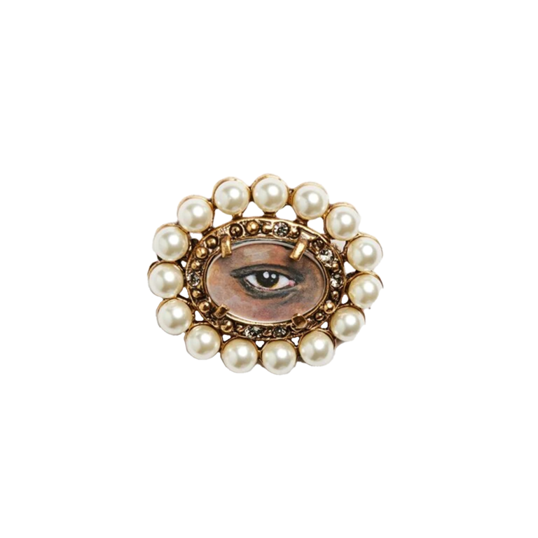 Fallen Aristocrat Pearl Lover’s Eye Brooch, Black Iris