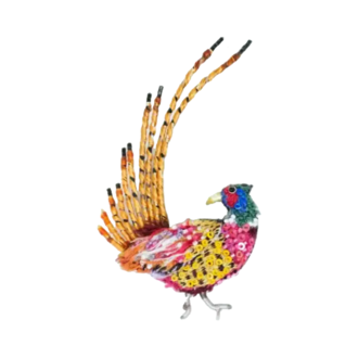 Ring Necked Pheasant Brooch