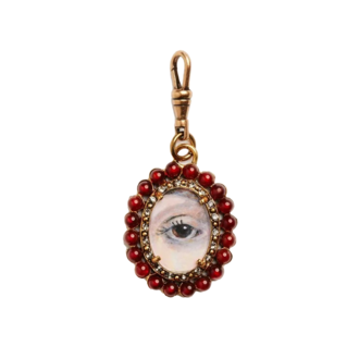 Fallen Aristocrat Lover’s Eye Carnelian Pendant, Brown Iris