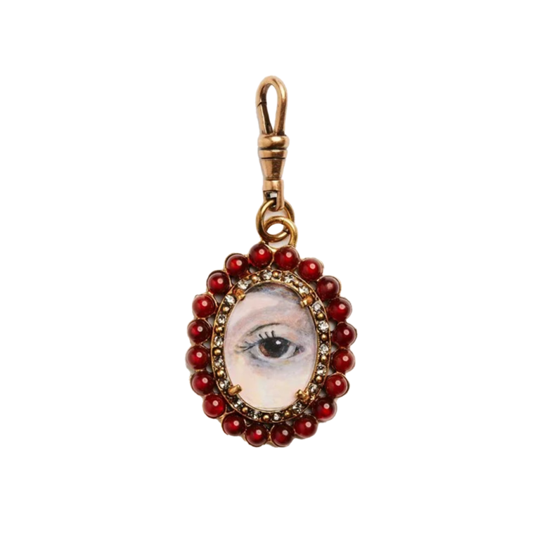 Fallen Aristocrat Lover’s Eye Carnelian Pendant, Brown Iris