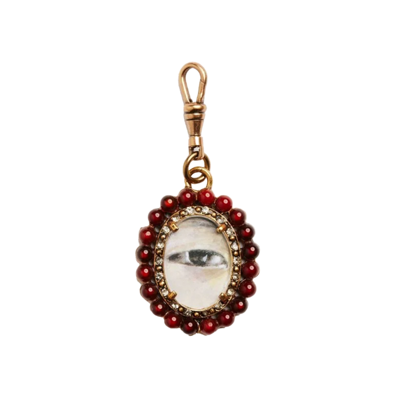Fallen Aristocrat Carnelian Bead Asian Lover’s Eye Pendant