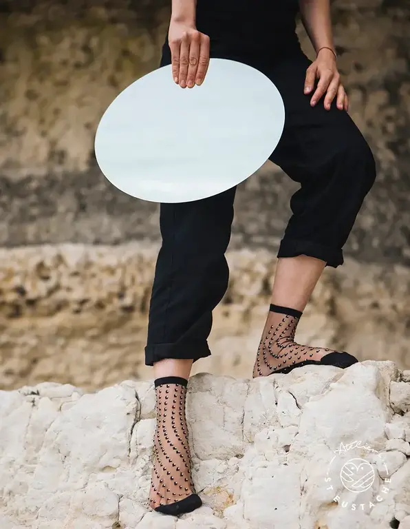 Atelier St Eusache Crescent Dunes Black Socks