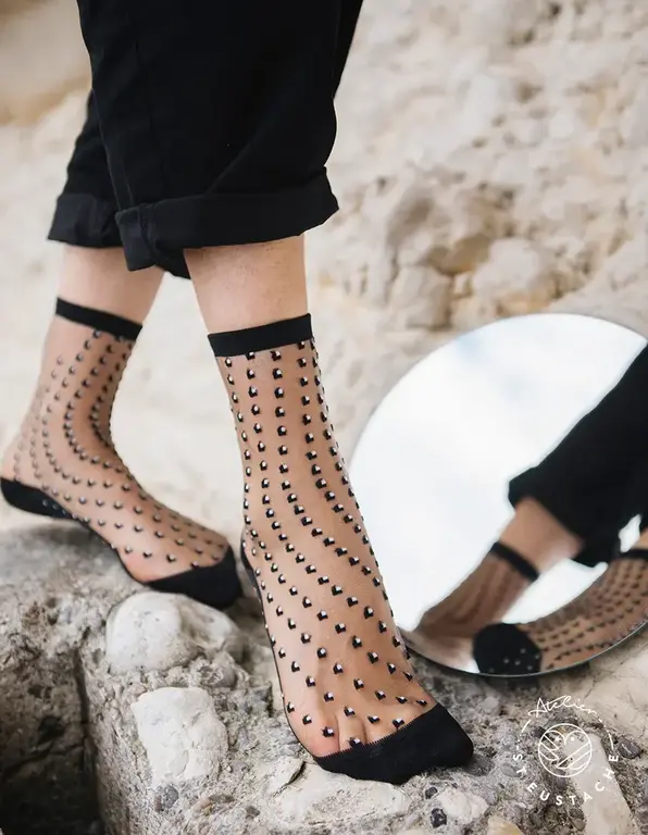 Atelier St Eusache Crescent Dunes Black Socks