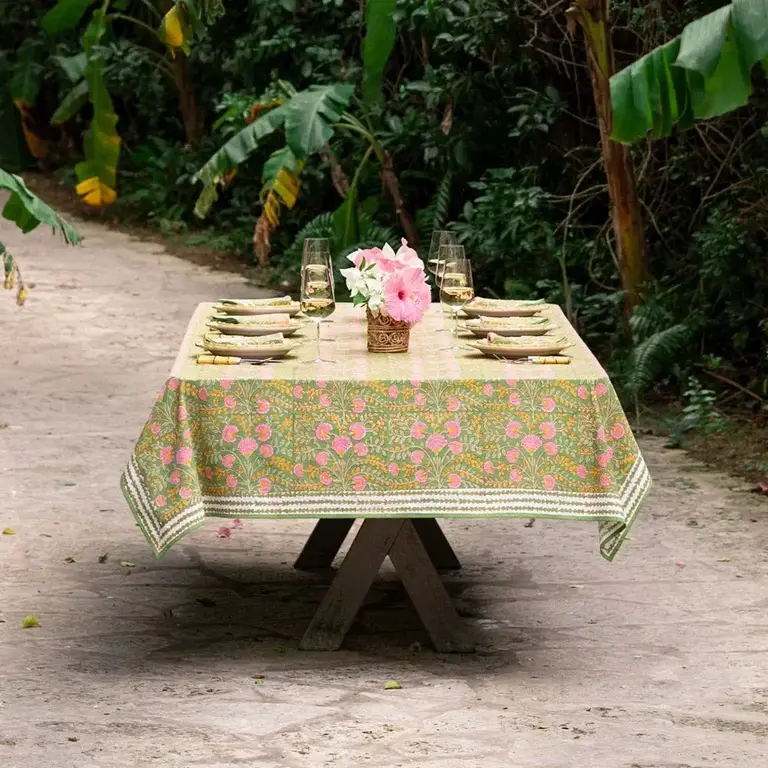 Cactus Flower & Fern Tablecloth