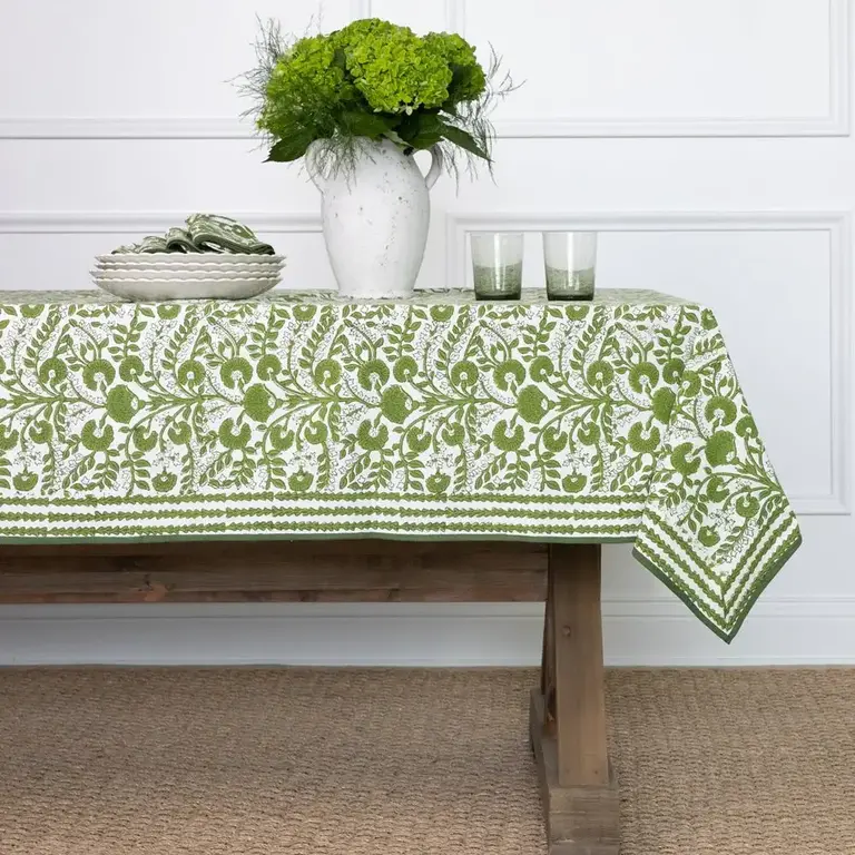 Cactus Flower Lettuce Green Tablecloth